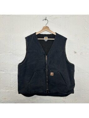 Vintage Carhartt Sherpa-Lined Rugged Vest “Black” V26 BLK